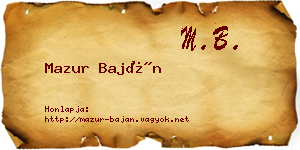 Mazur Baján névjegykártya